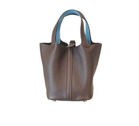 hermes Picotin PM Togo Leather dark grey/blue - Click Image to Close